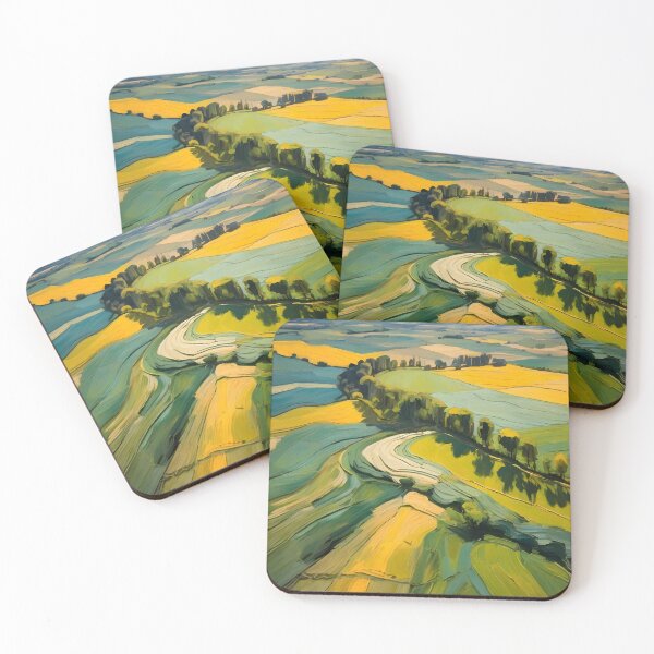 Item preview, Abstraction agricultural area and green wavy fields in sunny day designed and sold by enhan.