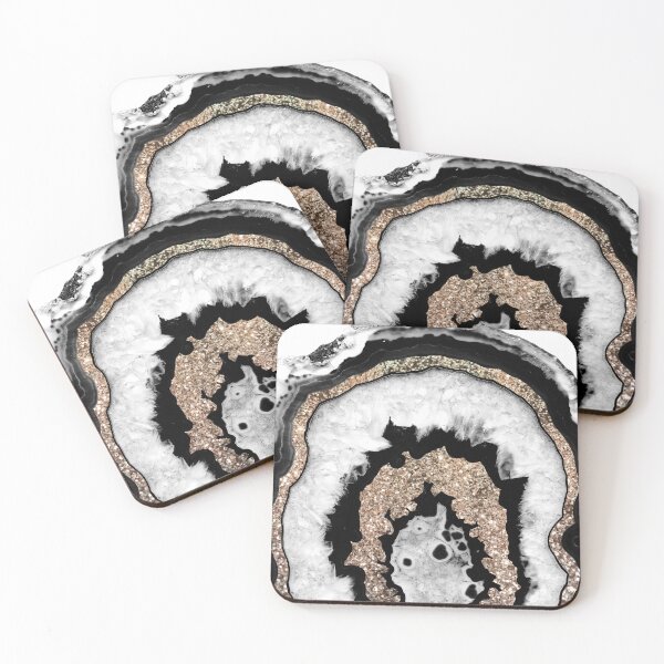 Item preview, Gray Black White Agate with Gold Glam #1b (Photo of Glitter Only - Not Reflective) designed and sold by Anita's & Bella's Art.