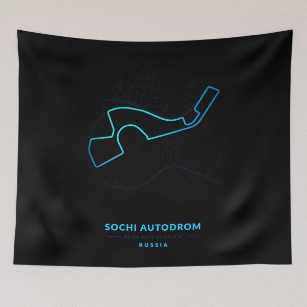 Item preview, Sochi Autodrom circuit in Russia in blue color neon style designed and sold by Jerhus.