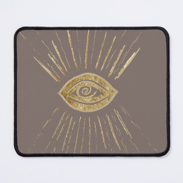 Item preview, Evil Eye Gold on Brown #1 #drawing #decor #art (Photo of Foil Only - Not Reflective) designed and sold by Anita's & Bella's Art.