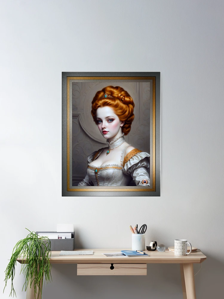 Arte conceitual de Lady Plavious da House Of Reyphion AI por Xzendor7 - Uma beleza atraente de porcelana 2 Lady Plavious Of The House Of Reyphion Stunning AI Concept Art Portrait by Xzendor7 Room Decor Poster Art Print