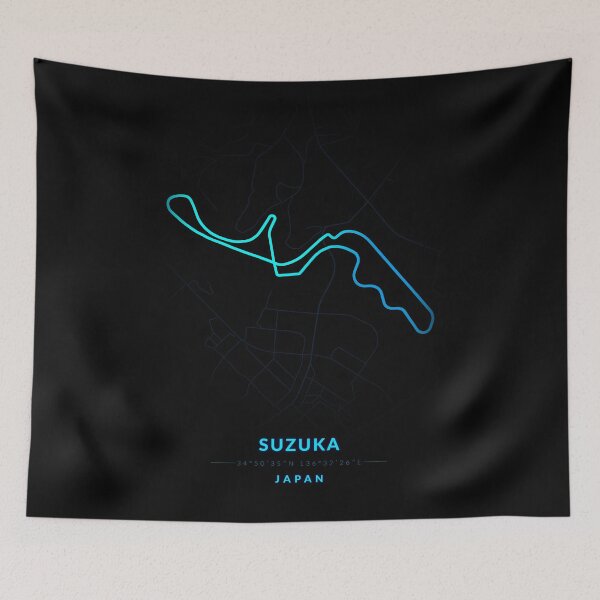 Item preview, Suzuka circuit in Japan in blue color neon style designed and sold by Jerhus.