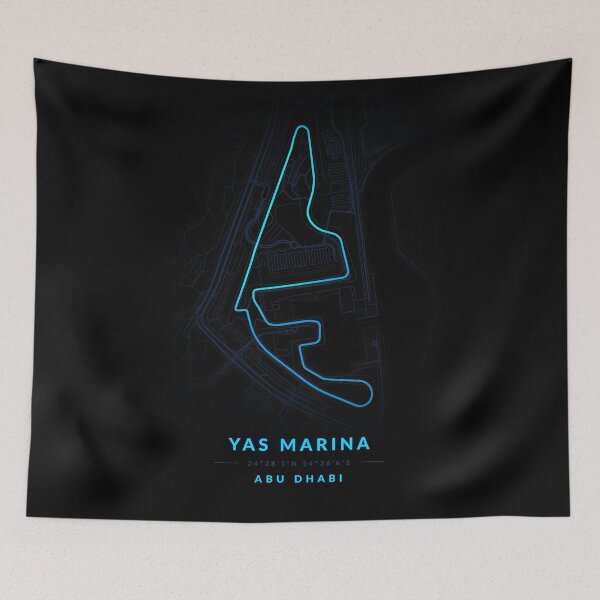 Item preview, Yas Marina Circuit in Abu Dhabi in blue color neon style designed and sold by Jerhus.