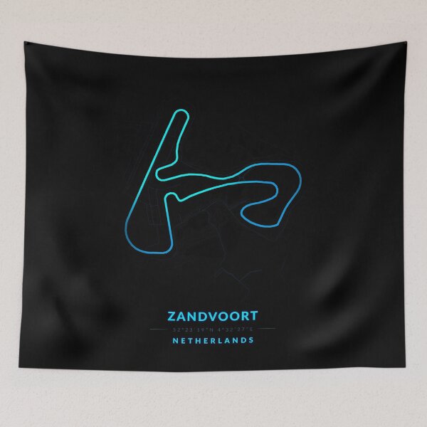Item preview, Zandvoort circuit in the Netherlands in blue color neon style designed and sold by Jerhus.