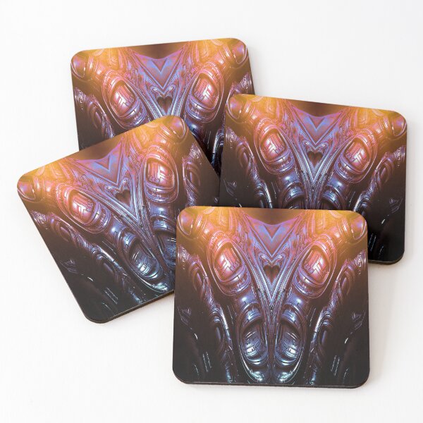 Item preview, Metal Heart - Biomechanic Fantasy 3D Illustration - orange/blue version designed and sold by KairoDesign.