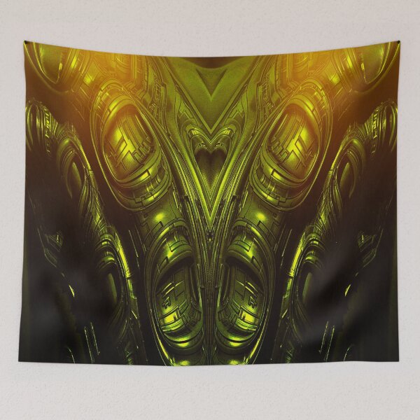 Item preview, Metal Heart - Biomechanic Fantasy 3D Illustration - orange/green version designed and sold by KairoDesign.
