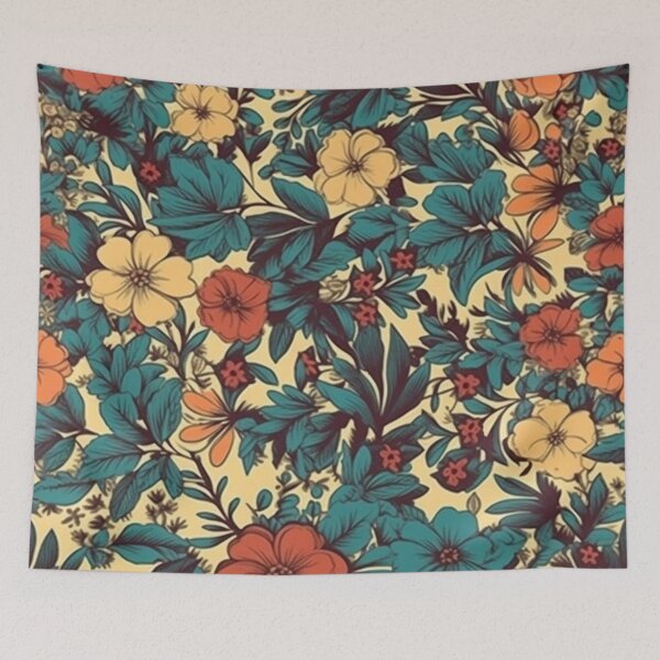 Item preview, Wildflowers In Retro Style Pattern designed and sold by GrinGalore.
