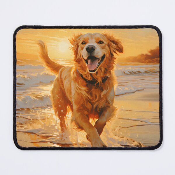 Item preview, Golden Retriever Sunrise on the Beach designed and sold by SavvyCacti.