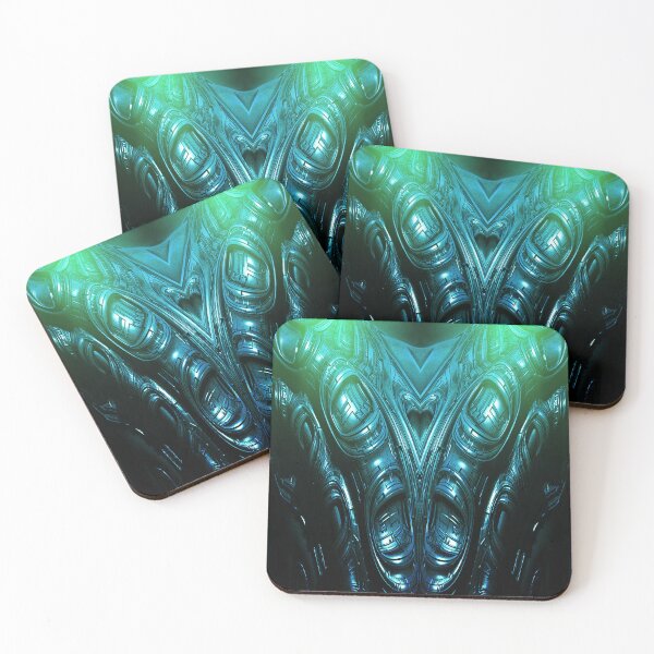 Item preview, Metal Heart - Biomechanic Fantasy 3D Illustration - turquoise version designed and sold by KairoDesign.