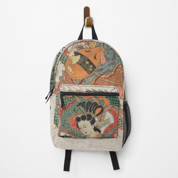 Item preview, Japanese Lady with Biwa instrument, and Green Japanese Dragon 竜 designed and sold by Kai Multiverse.