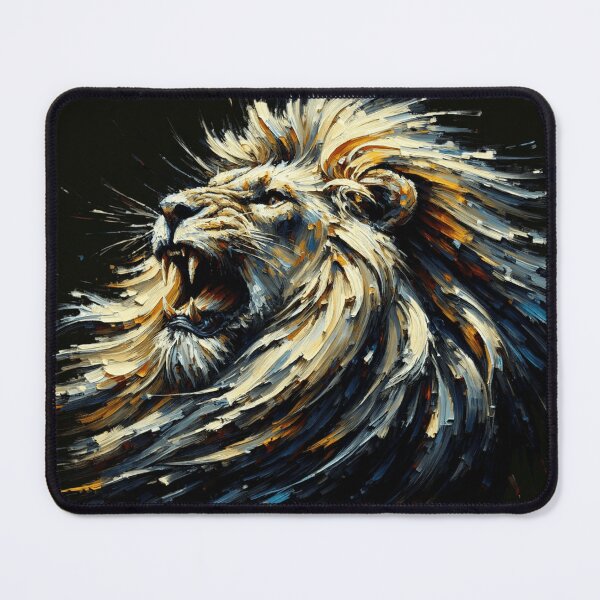 Item preview, Roaring lion in an expressive color explosion on a black background. designed and sold by NexusSales.