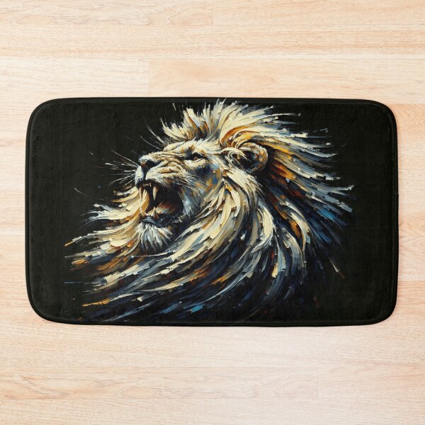Item preview, Roaring lion in an expressive color explosion on a black background. designed and sold by NexusSales.