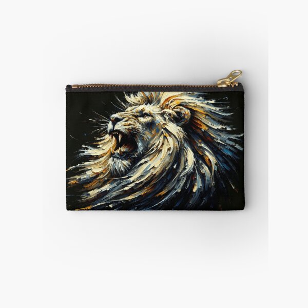 Item preview, Roaring lion in an expressive color explosion on a black background. designed and sold by NexusSales.