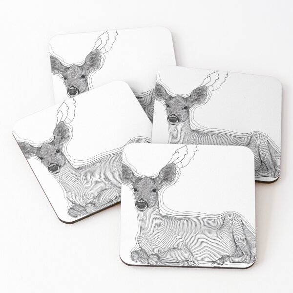 Item preview, Tranquil Lines: The Resting Deer designed and sold by dungeonwarriors.