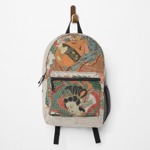 Item preview, Japanese Lady with Biwa instrument, and Green Japanese Dragon 竜 designed and sold by Kai Multiverse.