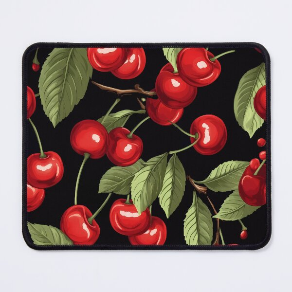 Item preview, Pattern. Red Cherries & Green Leaves designed and sold by GiveMeMood.