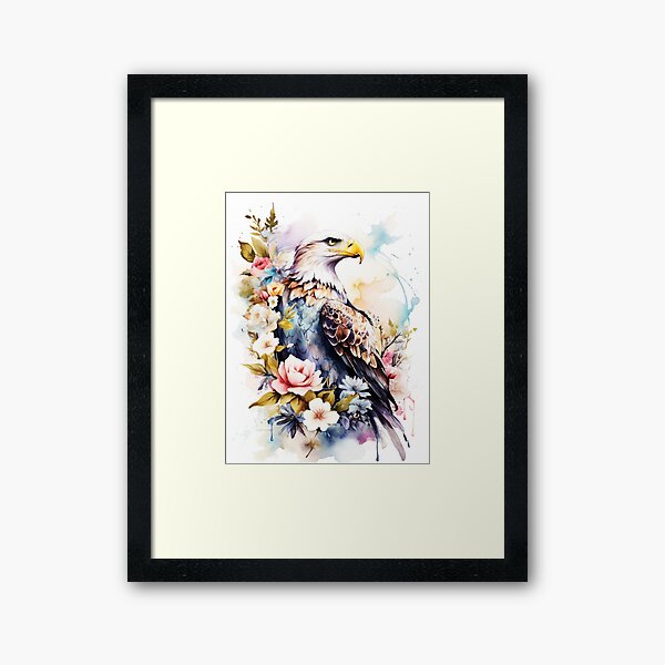 Vista previa del artículo con la obra «"Majestad del águila en medio de las flores"», diseñado y vendido por baharbiderang.