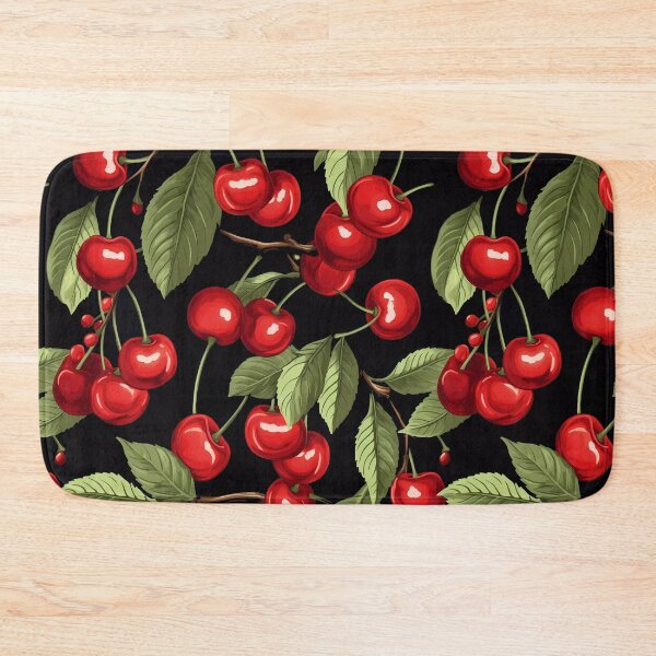 Item preview, Pattern. Red Cherries & Green Leaves designed and sold by GiveMeMood.