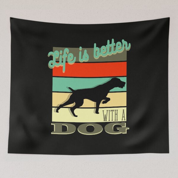 Item preview, Life is better with a DOG retro vintage sunset designed and sold by adriana-holmes.