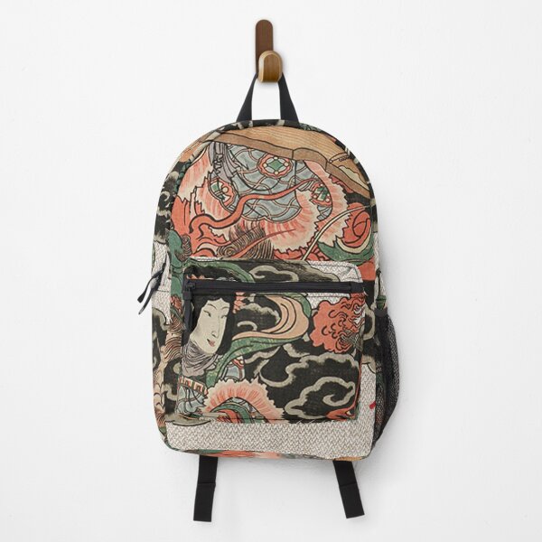 Item preview, Japanese Lady with Koto - guzheng, and Green Japanese Dragon 竜 designed and sold by Kai Multiverse.