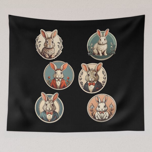 Item preview, Cute and elegant rabbits. designed and sold by duneArt.
