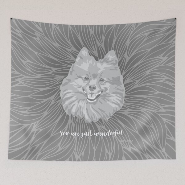 Item preview, Grey Smiling Pomeranian  "You are just wonderful" 031301 designed and sold by DuFauna.