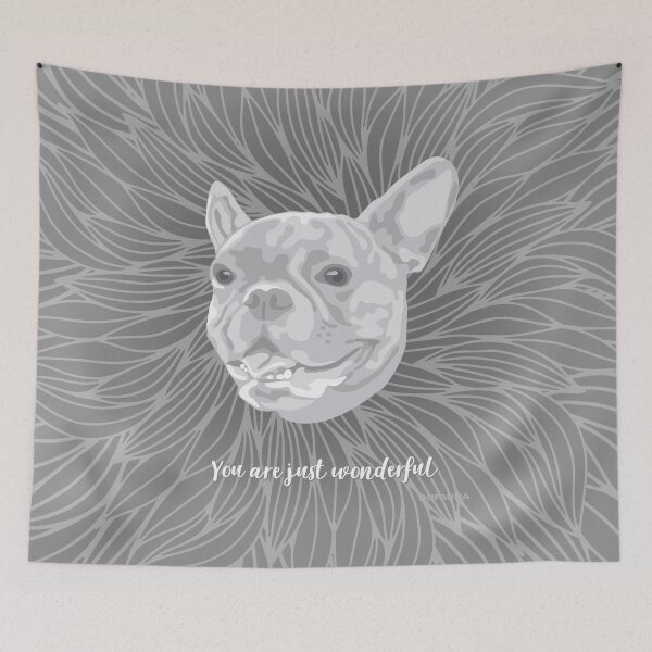 Item preview, Grey Smiling French Bulldog "You are just wonderful" 031301 designed and sold by DuFauna.