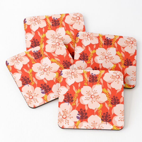 Item preview, Peachy blooms in orange background. designed and sold by Meteryards.
