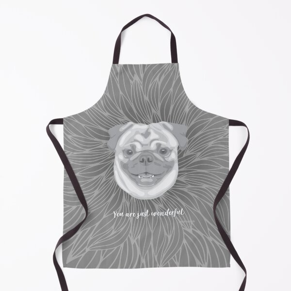 Item preview, Grey Smiling Pug "You are just wonderful" 031301 designed and sold by DuFauna.