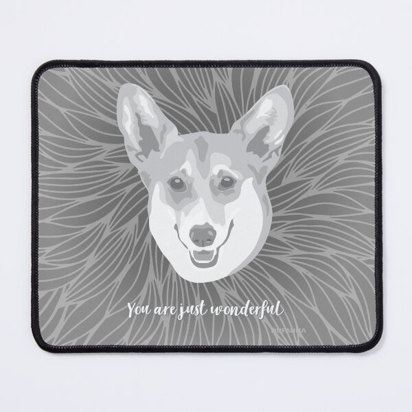 Item preview, Grey Smiling Corgi "You are just wonderful" 031301 designed and sold by DuFauna.