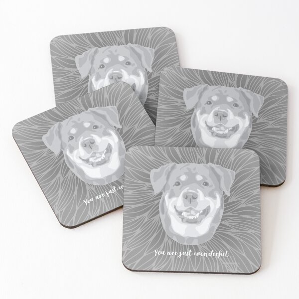 Item preview, Grey Smiling Rottweiler "You are just wonderful" 031301 designed and sold by DuFauna.