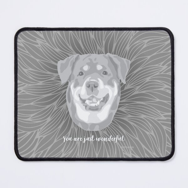 Item preview, Grey Smiling Rottweiler "You are just wonderful" 031301 designed and sold by DuFauna.