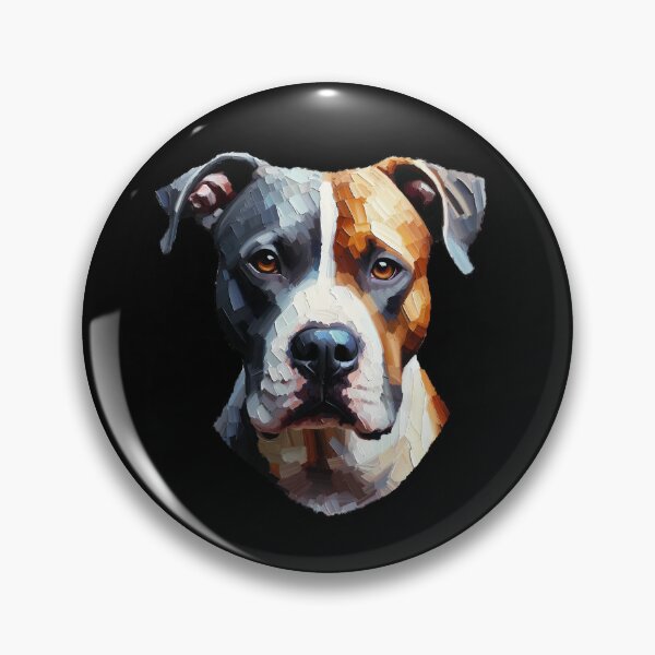 Item preview, Pitbull in AI art done in classic palette knife oil painting style. designed and sold by Magnus Dahl.