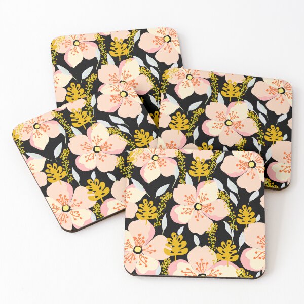 Artikelvorschau, Rosa Retro-Plakatkunst mit Blumenmuster. entworfen und verkauft von Meteryards.