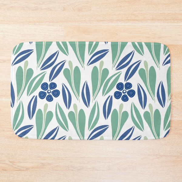 Item preview, Blue leaves pattern designed and sold by ChallaDesign.