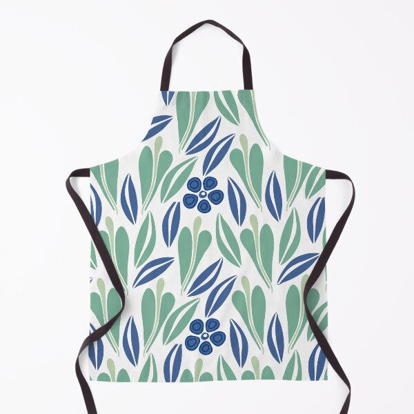 Item preview, Blue leaves pattern designed and sold by ChallaDesign.