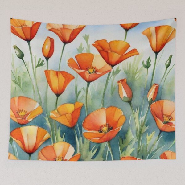 Item preview, California poppies designed and sold by Lachrymosa.