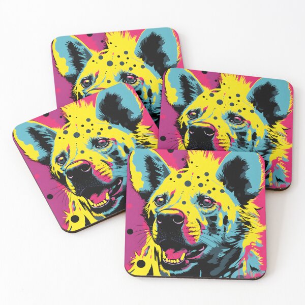 Item preview, Dibujo de retratos de hiena. animales coloridos. Almohada de tiro de animales. designed and sold by formform.