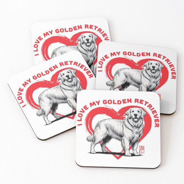 Item preview, I Love My Golden Retriever - I Love my dog - Hunting dog designed and sold by ArtProjectShop.