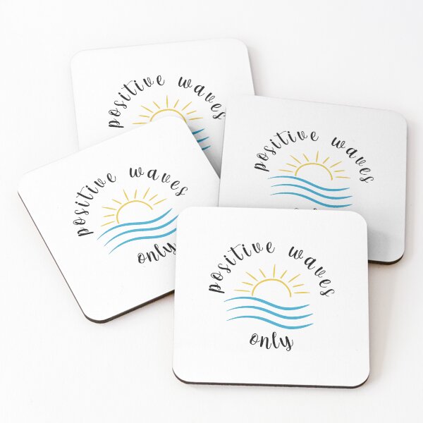 Item preview, Positive Waves Only Daily Motivation Quote designed and sold by BelloniArtShop.