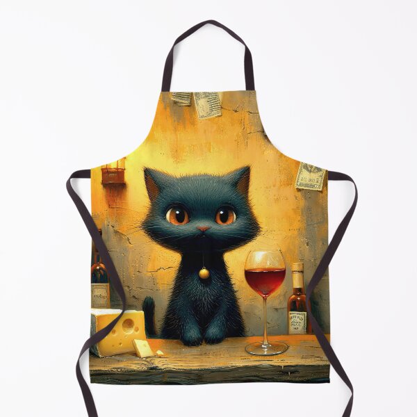 Item preview, Black Cat with Wine and Cheese designed and sold by Kybruno's Creations.
