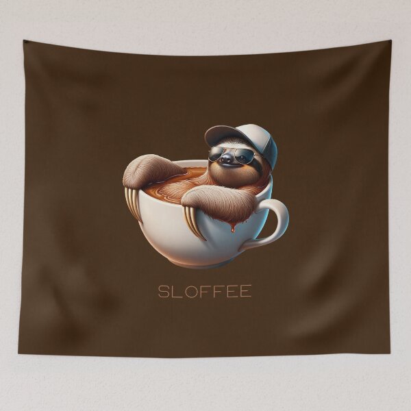 Item preview, Sloffee Funny Sloth Coffee Pun designed and sold by PrintsByLoVi.