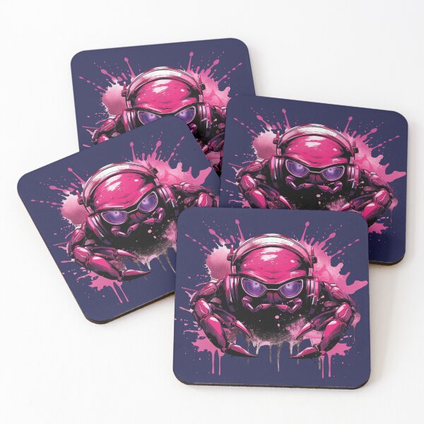 Item preview, Pink DJ crab - with headphones listening to music designed and sold by OdinsBigBeard.