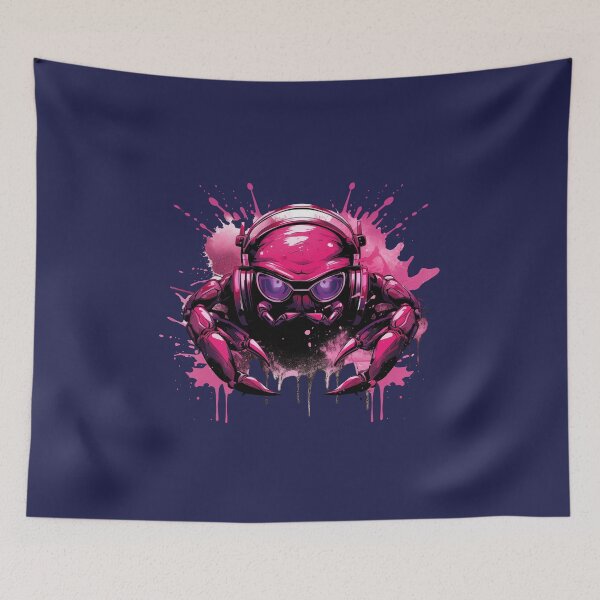 Item preview, Pink DJ crab - with headphones listening to music designed and sold by OdinsBigBeard.
