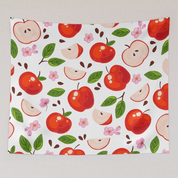 Item preview, Apple and Flower Pattern designed and sold by SweetDoodleBug.
