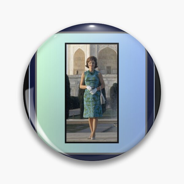 Item preview, FIRST LADY JACQUELINE KENNEDY VISITS THE TAJ MAHAL IN AGRA UTTAR PRADESH, INDIA MARCH 15 1962 BLUE BORDER  designed and sold by PatriotCat.