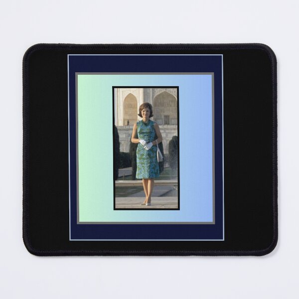 Item preview, FIRST LADY JACQUELINE KENNEDY VISITS THE TAJ MAHAL IN AGRA UTTAR PRADESH, INDIA MARCH 15 1962 BLUE BORDER designed and sold by PatriotCat.