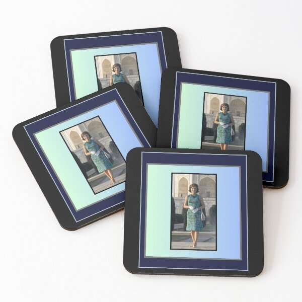 Item preview, FIRST LADY JACQUELINE KENNEDY VISITS THE TAJ MAHAL IN AGRA UTTAR PRADESH, INDIA MARCH 15 1962 BLUE BORDER  designed and sold by PatriotCat.