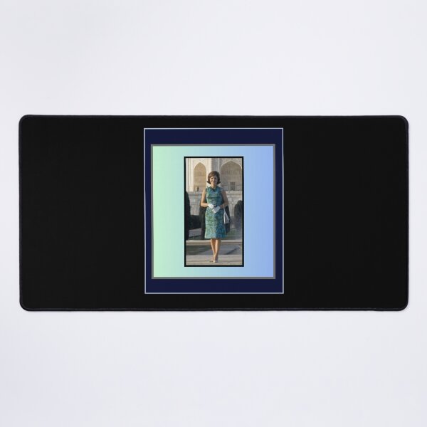 Item preview, FIRST LADY JACQUELINE KENNEDY VISITS THE TAJ MAHAL IN AGRA UTTAR PRADESH, INDIA MARCH 15 1962 BLUE BORDER designed and sold by PatriotCat.