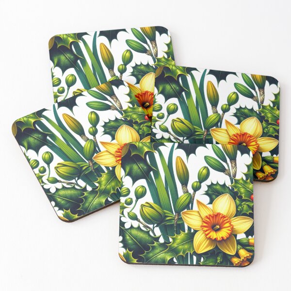 Item preview, Holiday Blossoms Narcissus & Holly Festive Array designed and sold by NAFDesigns.